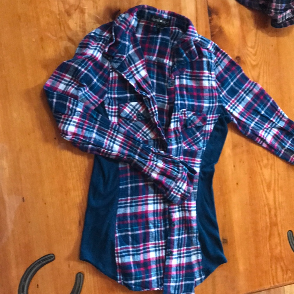 Plaid long sleeve Derek heart shirt